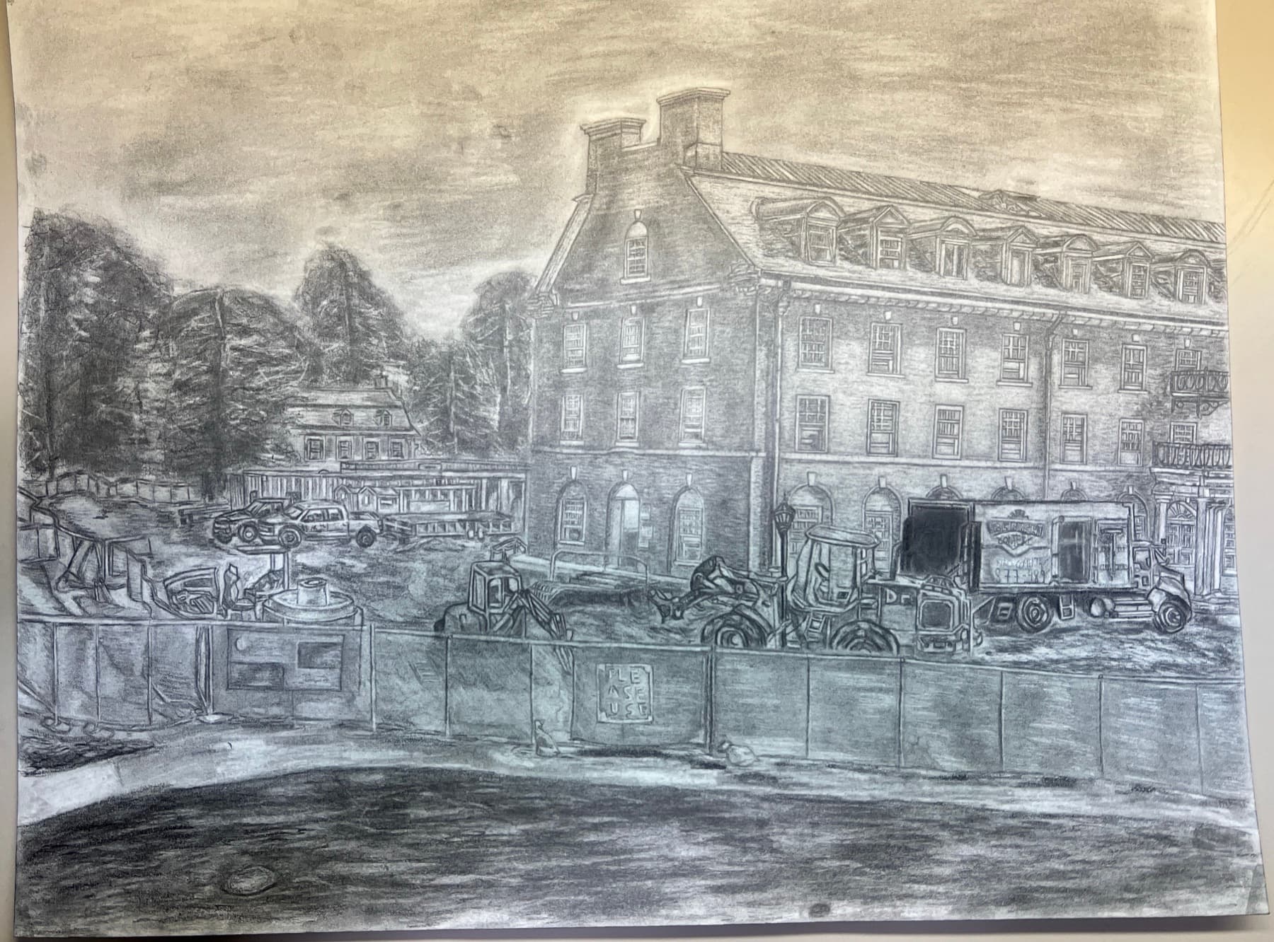 Memorial Horizon, graphite, 2023